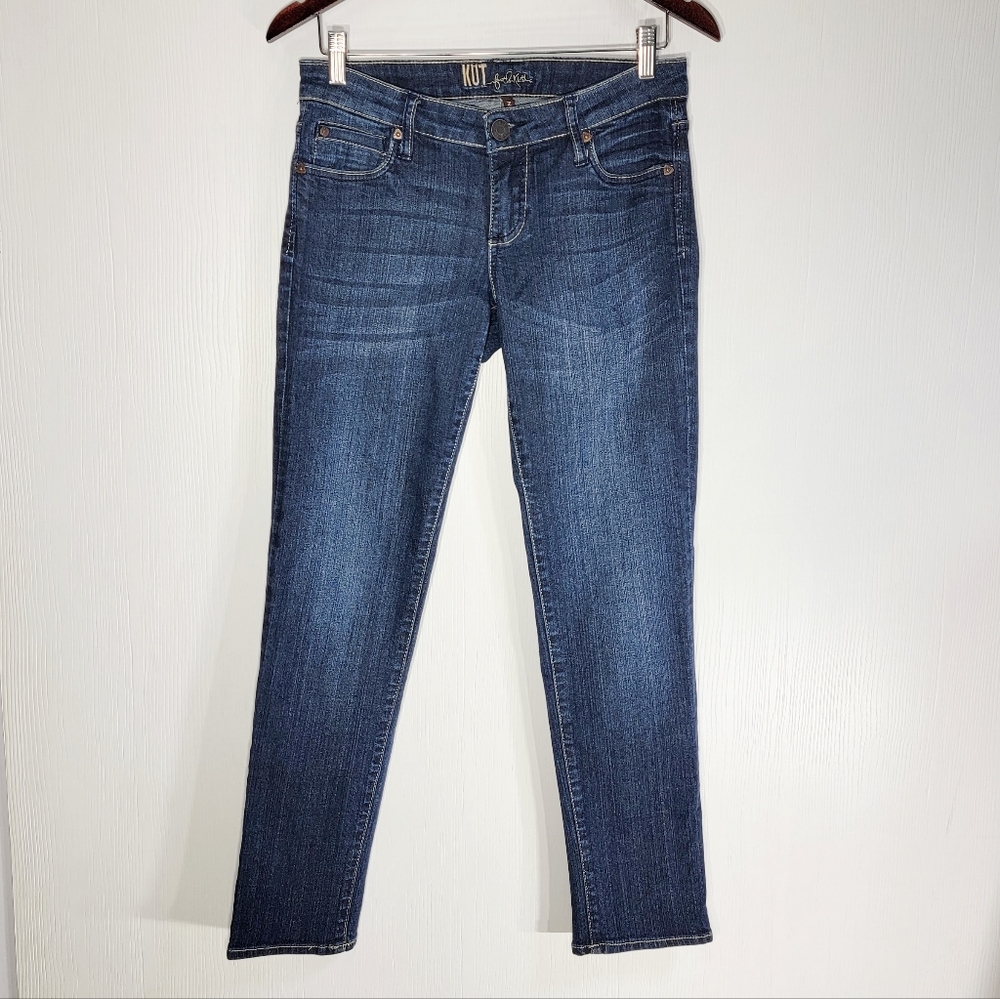4 for $20 Kut From The Kloth Low Rise Skinny Blue Jeans Embroidered Pockets
